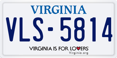 VA license plate VLS5814