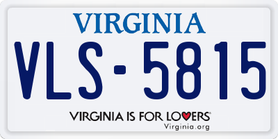 VA license plate VLS5815