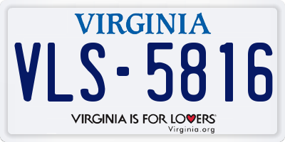 VA license plate VLS5816