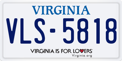 VA license plate VLS5818