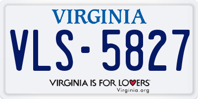 VA license plate VLS5827