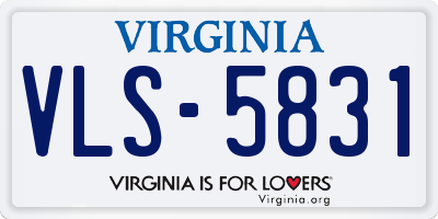 VA license plate VLS5831