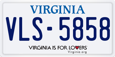 VA license plate VLS5858
