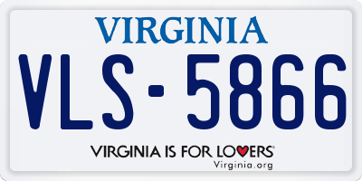 VA license plate VLS5866