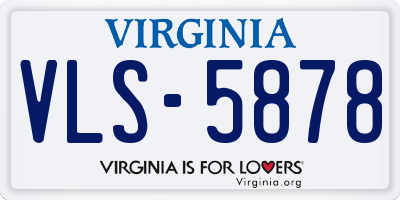 VA license plate VLS5878