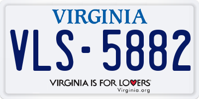 VA license plate VLS5882