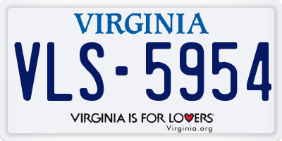 VA license plate VLS5954
