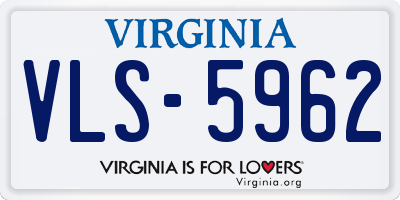 VA license plate VLS5962