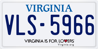 VA license plate VLS5966