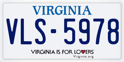 VA license plate VLS5978