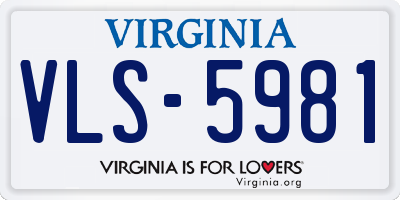VA license plate VLS5981