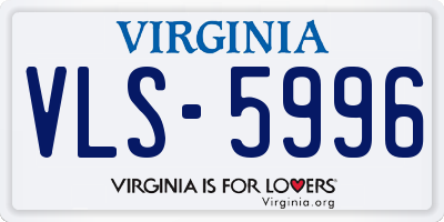 VA license plate VLS5996