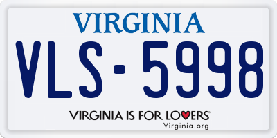 VA license plate VLS5998