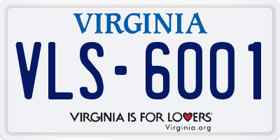VA license plate VLS6001