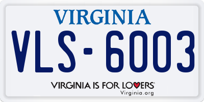 VA license plate VLS6003
