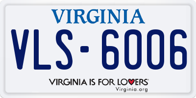 VA license plate VLS6006