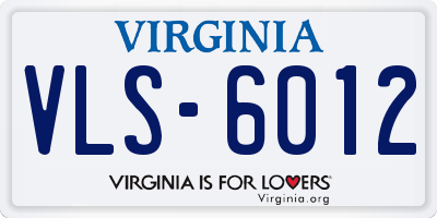 VA license plate VLS6012