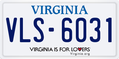 VA license plate VLS6031