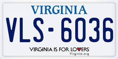 VA license plate VLS6036