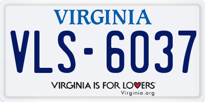 VA license plate VLS6037