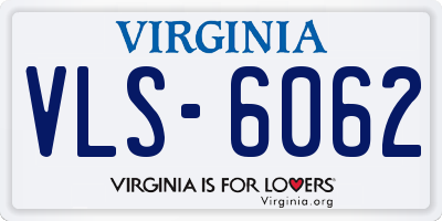VA license plate VLS6062