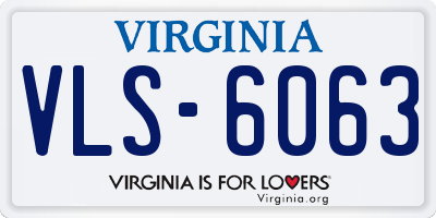 VA license plate VLS6063