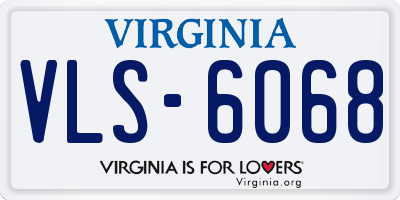VA license plate VLS6068