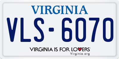 VA license plate VLS6070