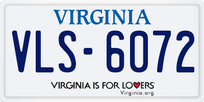 VA license plate VLS6072