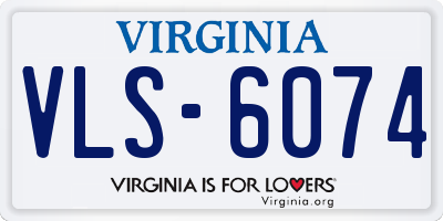 VA license plate VLS6074