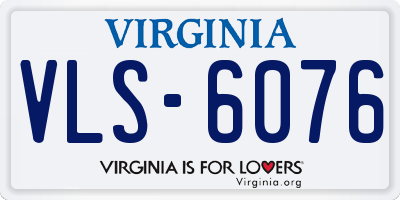 VA license plate VLS6076