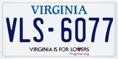 VA license plate VLS6077