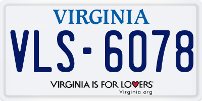 VA license plate VLS6078