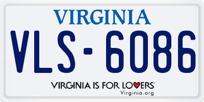 VA license plate VLS6086