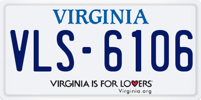 VA license plate VLS6106