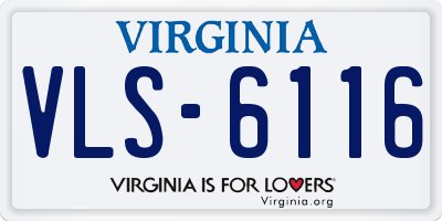 VA license plate VLS6116