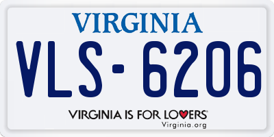 VA license plate VLS6206