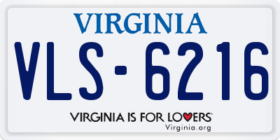 VA license plate VLS6216