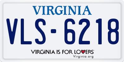 VA license plate VLS6218