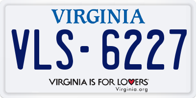 VA license plate VLS6227