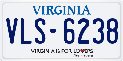 VA license plate VLS6238
