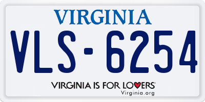 VA license plate VLS6254