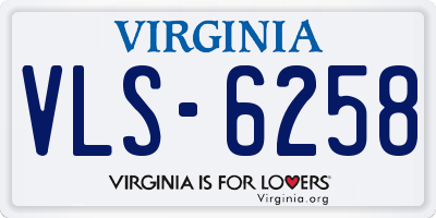 VA license plate VLS6258