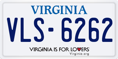 VA license plate VLS6262