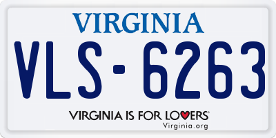 VA license plate VLS6263