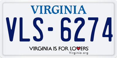 VA license plate VLS6274