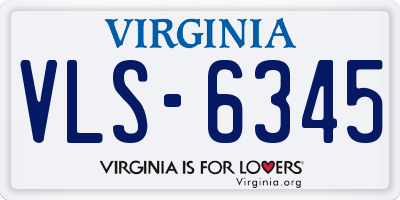 VA license plate VLS6345