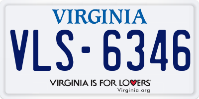 VA license plate VLS6346