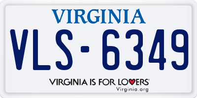 VA license plate VLS6349