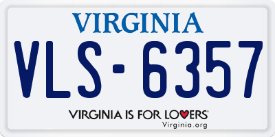 VA license plate VLS6357